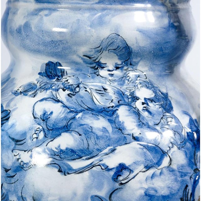 3-Handled Majolica Vase by Alba Docilia for Albissola For Sale - Image 10 of 18