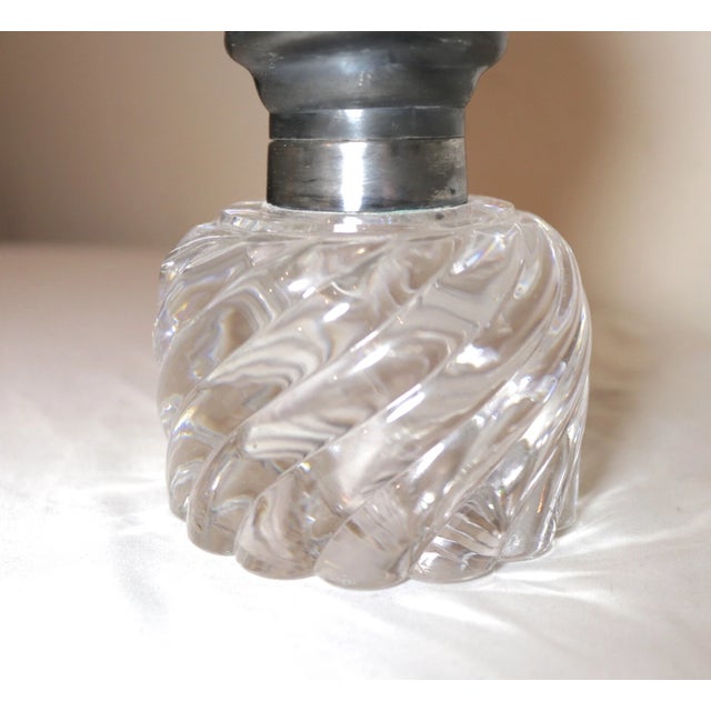 Huge Antique Derby Co. Silver-Plate Cut Crystal Inkwell Writing Desk Jar 1800's For Sale In New York - Image 6 of 10