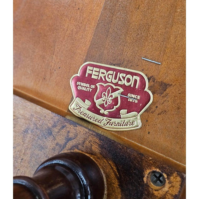 Mid 20th Century Ferguson Bros. Duncan Phyfe Style Mahogany Galleried Kidney Candle Stand For Sale - Image 10 of 10