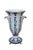 Neoclassical Mid 20th Century 2 Jb Hirsch Corsi Italian Blue & White Floral Porcelain Mantel Vases Urns 9" For Sale - Image 3 of 16
