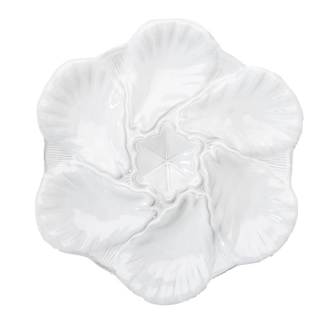 The newest addition to our classic Fleur de Lis collection is a stark white ceramic oyster plate. Perfect for serving...