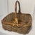 Brown Mid-Century Appalachian Split Oak & Hand-Twisted Willow Gathering Basket With Bentwood Handle For Sale - Image 8 of 12