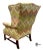 Vintage Southwestern Style Ikat Print Wingback Accent Chair For Sale In Greensboro - Image 6 of 13