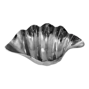Large Late 20th Century Aluminum Clam Shell Bowl