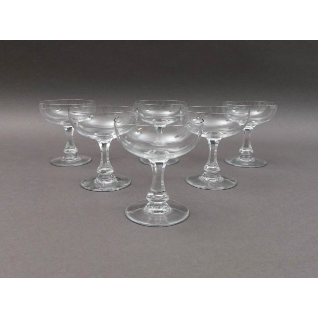 Mid 20th Century Mid 20th Century Baccarat Crystal France Signed Gascogne Champagne Sherbet Glasses- Set of 6 For Sale - Image 5 of 7