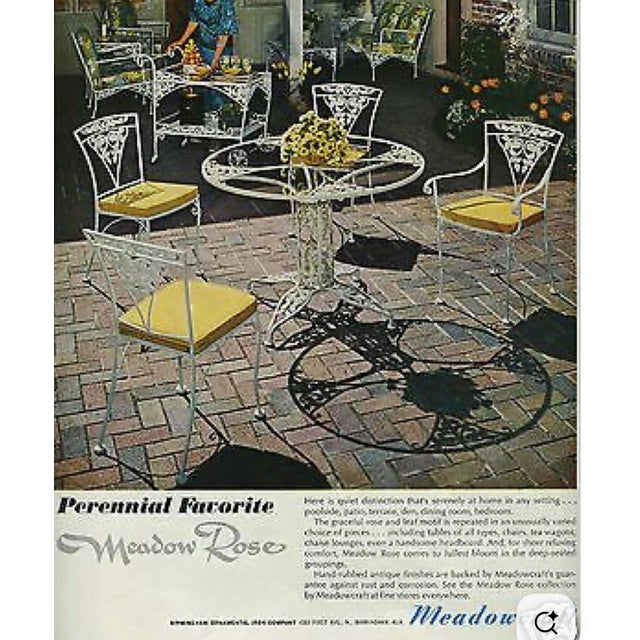 Vintage Meadowcraft “Meadow Rose” Wrought Iron Dining Set, 5 Pieces For Sale - Image 12 of 12