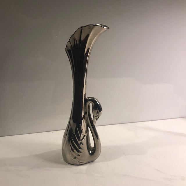 Mid-Century Modern 1950s Silverplate Swan Bud Vase For Sale - Image 3 of 7