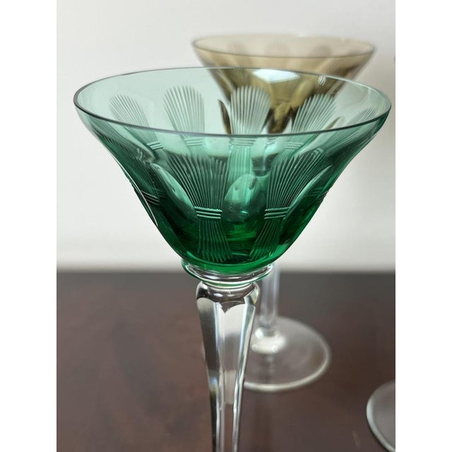 Vintage Italian Crystal Glasses, 1950s, Set of 6 For Sale - Image 4 of 14