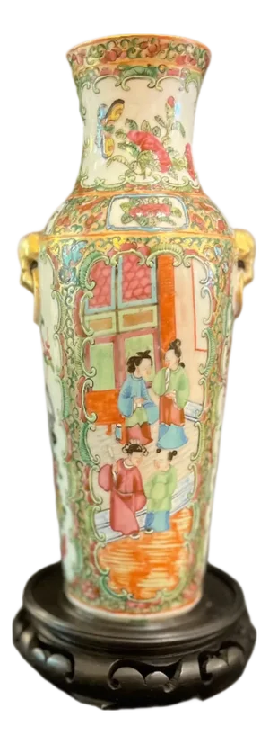 Vintage Rose Medallion Vase