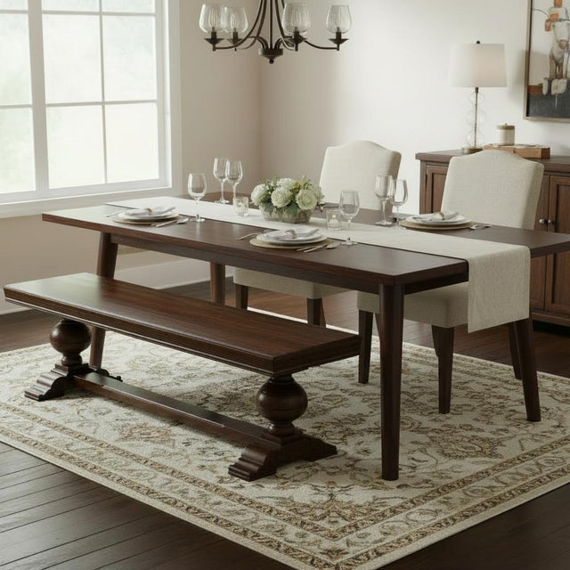 Dimensions: 67" W x 16' D x 19" H Simple, timeless, and versatile — this solid wood bench is designed to bring both...