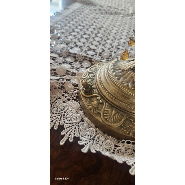 2000 - 2009 Victorian Swarovski Table Lamp - Unmarked For Sale - Image 5 of 6