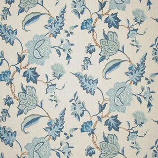 Cowtan & Tout Edenwood 11054-02 Aqua, Sky, Ivory Display Panel- 2.5 Yards For Sale
