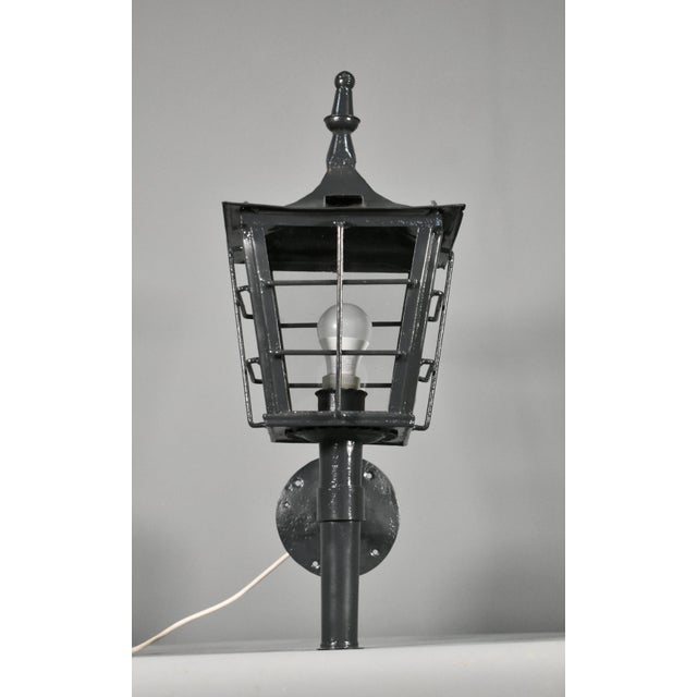 Vintage French Exterior Lantern in Steel, 1920s For Sale - Image 14 of 16