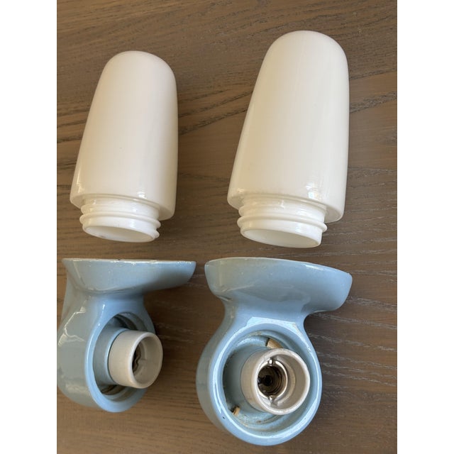 1950s Model 6067 Sconces in Ceramic by Wilhelm Wagenfeld for Lindner, 1958, Set of 2 For Sale - Image 5 of 16