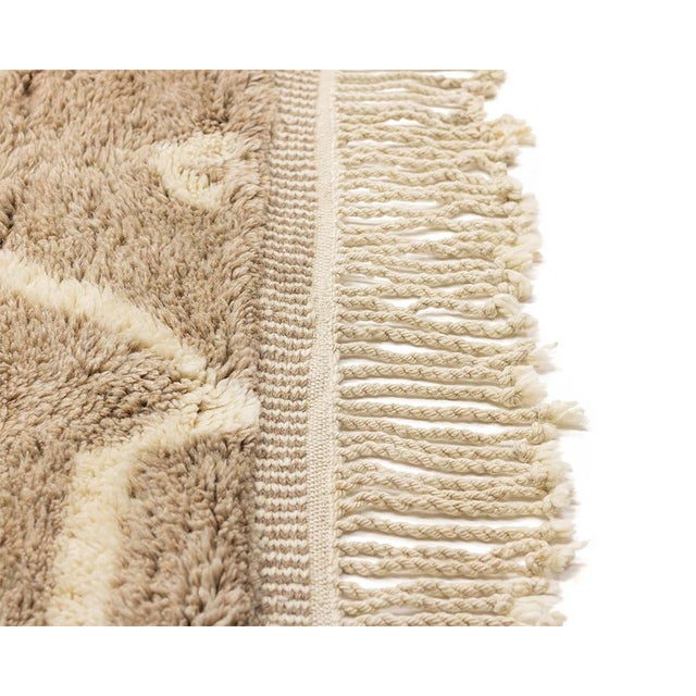 Ivory Premium Hand-Knotted Moroccan Wool Rug | 13'3" X 10'1" | One of a Kind For Sale - Image 8 of 9