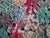 Jadeite Feedsack Yo Yo Quilt Trellis Pattern Floral Diamond Edges Queen Handmade 1930's For Sale - Image 17 of 17