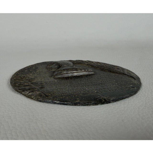 Early 20th Century Bas-Relief Wall Medallion in Copper-Plated Lead For Sale - Image 3 of 8