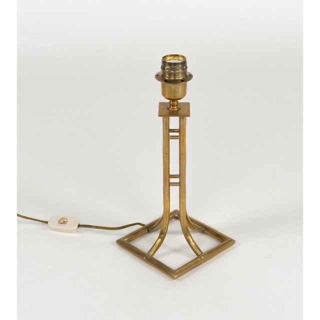 Table Lamps in Brass and Faux Bamboo, Italy, 1960s, Set of 2 For Sale - Image 9 of 14