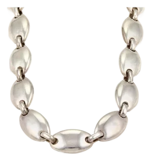 Mid 20th Century Tiffany & Co. Sterling Silver Pebbles Oval Link Necklace