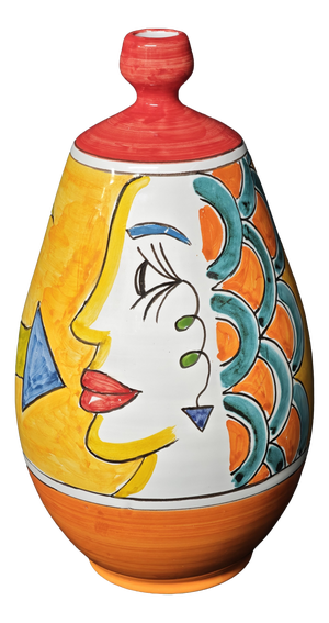 Modernist Abstract Ceramic Bottle Vase from Vietri