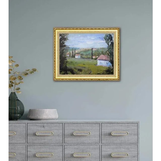 The Villa View (Original Impressionist Oil Landscape) For Sale - Image 4 of 12