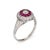 Finely detailed vintage Art Deco diamond & ruby ring (circa 1920s to 1930s) crafted in 900 platinum. Old European and...