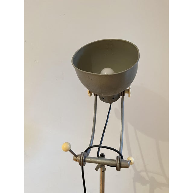 Vintage Industrial Floor Lamp on Tripod Base from Bundeswehr, 1960s For Sale - Image 4 of 14