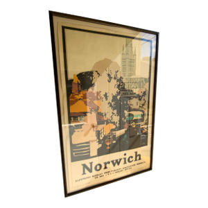 20th Century Framed Poster Lner 'Norwich' by Fred Taylor