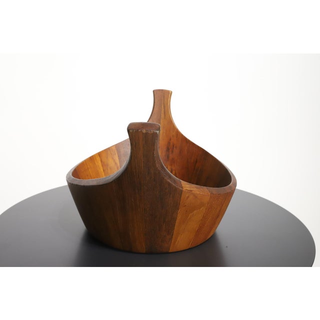 Mid-Century Modern 1950s Dansk Teak Staved Viking Salad Bowl by Jens Quistgaard For Sale - Image 3 of 17