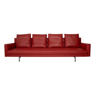 Gordon 4-Seater Sofa in Red Leather from Walter Knoll / Wilhelm Knoll For Sale
