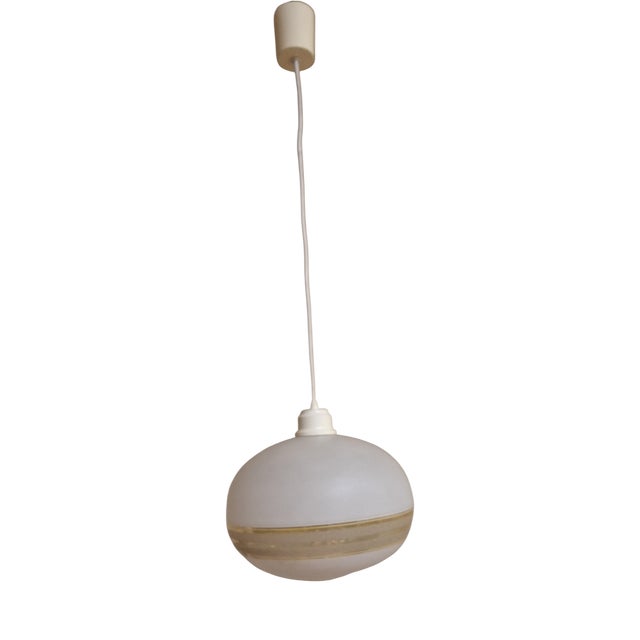 Vintage Ceiling Lamp with a Spherical Glass Shade, 1980s For Sale