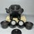 Late 19th Century Late 19th CenturyCarved Faux Horn Elephant Teapot Set With Four Cups and Box For Sale - Image 5 of 9