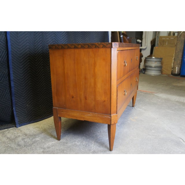 Antique German Biedermeier Cherry Dresser Chest of Drawers Console Commode 46" For Sale - Image 11 of 12