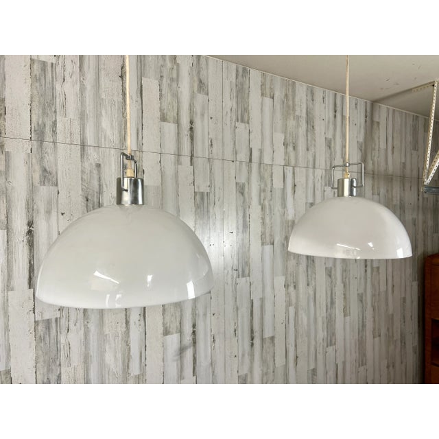 Lightolier Dome Pendants - a Pair For Sale In Dallas - Image 6 of 12