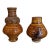 Mid Century Lava Glazed Stoneware Vase Vessels- A Pair For Sale