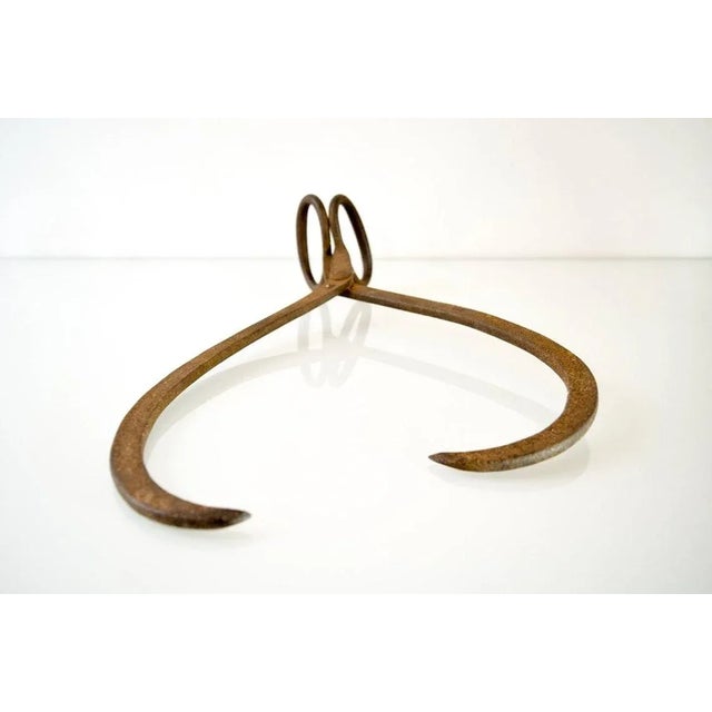 Farmhouse Antique Vintage Industrial Hand-Forged Cast Iron Ice Block Tongs For Sale - Image 3 of 9