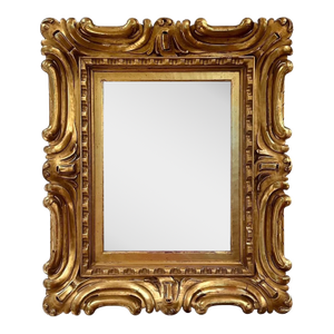 Venetian Sansovino Palatial Early Baroque Style Carved Giltwood Mirror.