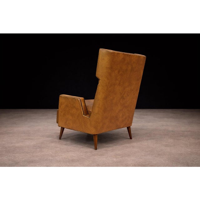Armchair in Hardwood & Faux Leather, Giuseppe Scapinelli, 1950s - Lot 313A For Sale - Image 10 of 15