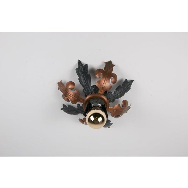 Florentine Metal Flower Flush Mounts from Kaiser, Germany, 1960s For Sale - Image 6 of 10
