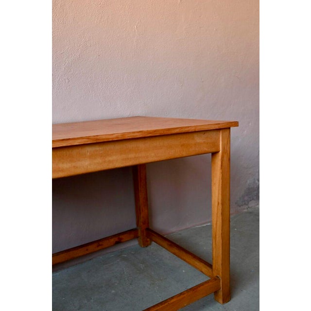 Vintage Industrial Wooden Workshop Drapers Table For Sale - Image 10 of 13