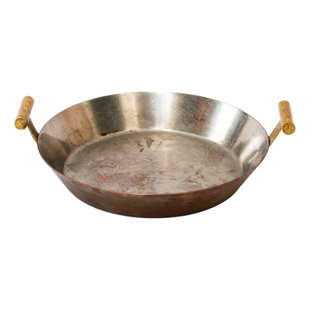 Vintage Copper and Brass Pan by Carl Auböck, 1950 For Sale
