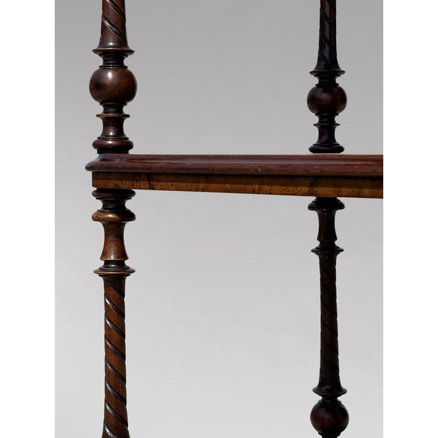 Antique Victorian Three-Tier Whatnot in Walnut, C1880 For Sale - Image 4 of 10