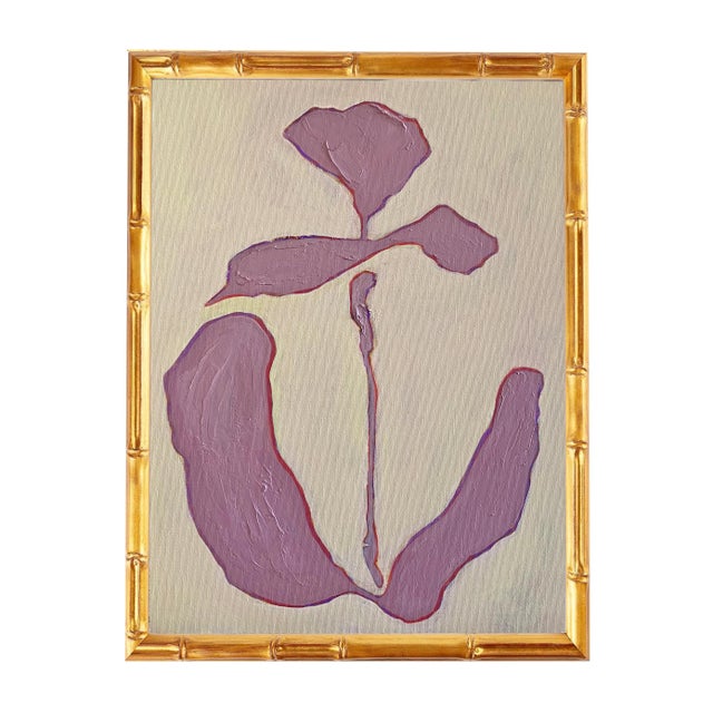 2020s Original Framed Acrylic Botanical Painting, Organic Boho Art Floral Wall Art by Tatiana Duperault For Sale - Image 5 of 6