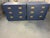 1960s 1960s Henredon Campaign Nightstands / Bachelor Chests – Refinished in Sherwin-Williams Naval, Pair For Sale - Image 5 of 12