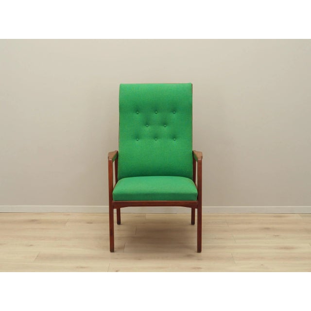 The armchair was made in the 1970s, Danish production. Structure made of teak wood. Wood after refreshing. Armchair...