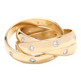 0.75ctw Diamond Twisted Band Rings, 18k Yellow Gold, Ring Size 4.5 For Sale