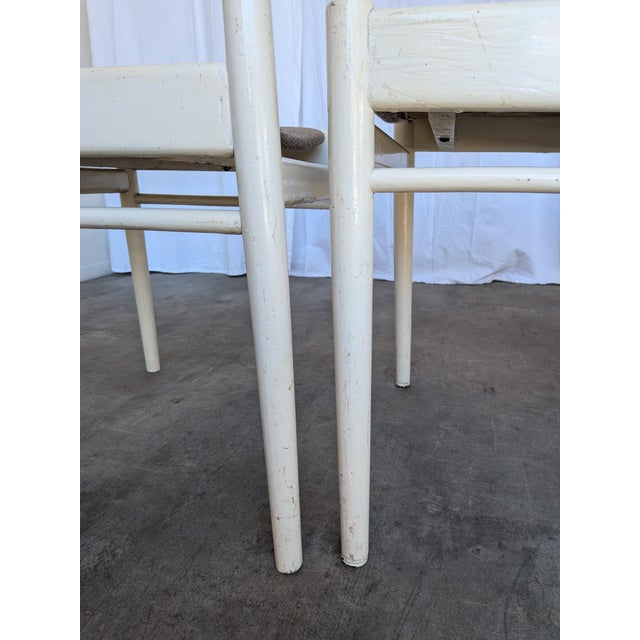 Vintage White Wooden Chair with Fabric Seat, 1970s For Sale - Image 15 of 18