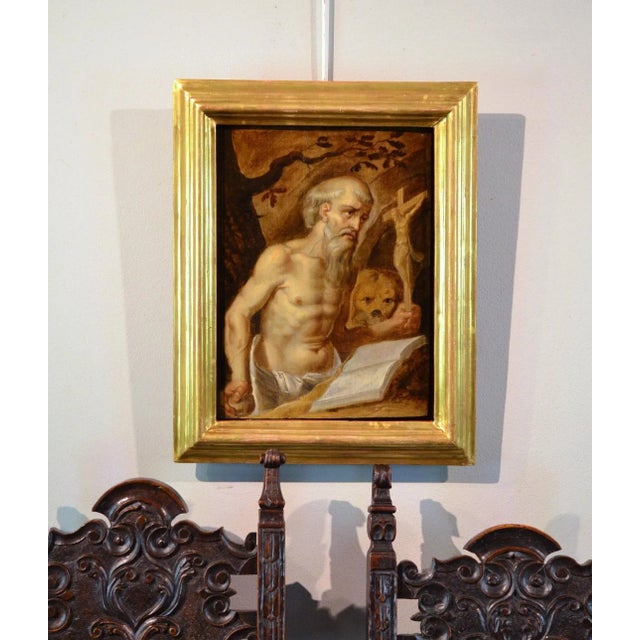 Follower of Prospero Fontana, Saint Jerome, 1590, Oil on Board For Sale - Image 12 of 15
