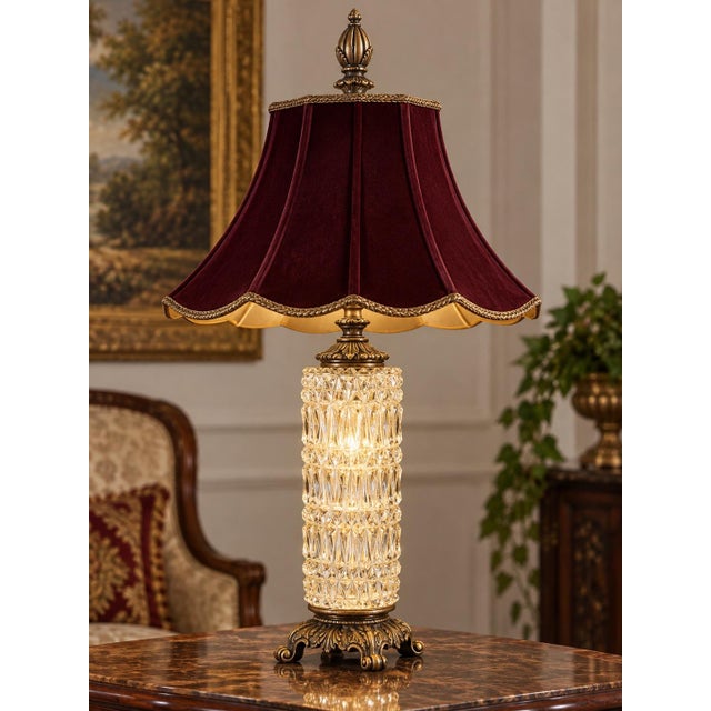 Dramatic, opulent, and unapologetically distinctive, this vintage illuminated crystal table lamp has been reimagined as a...