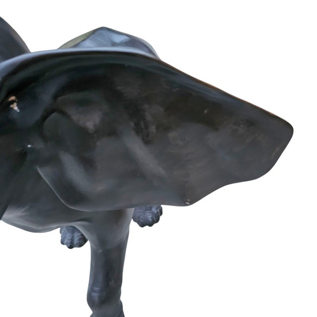 Metal Vintage 42.5" H Bronze Elephant Statue For Sale - Image 7 of 7